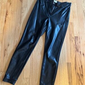 Aritzia Wilfred Free Black Faux Leather Pants